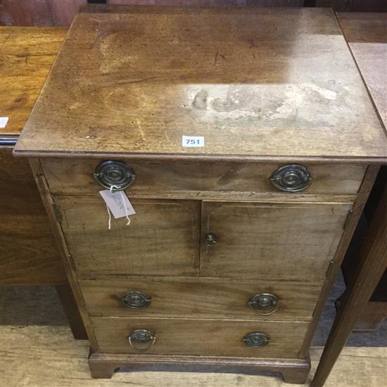 Georgian mahogany small three-drawer chest (converted)